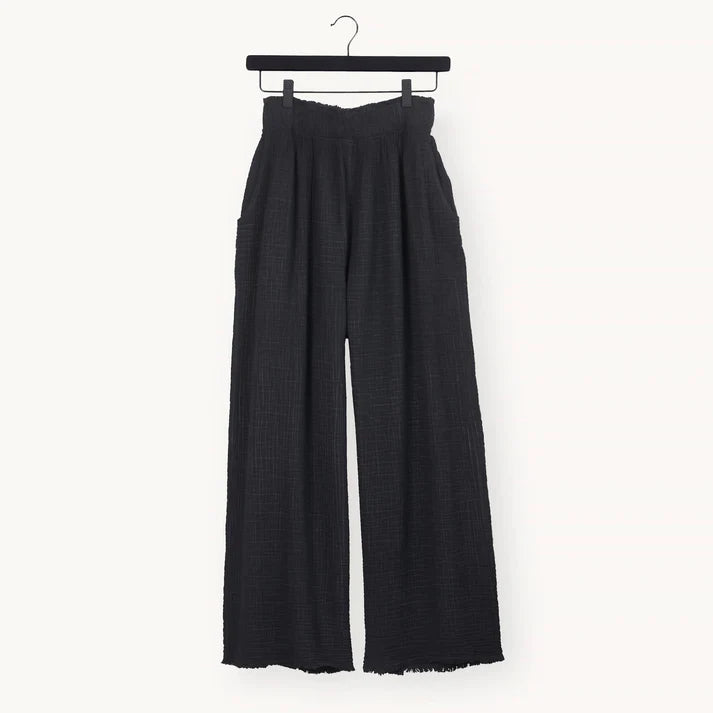Crinkle Black Palazzo Pants