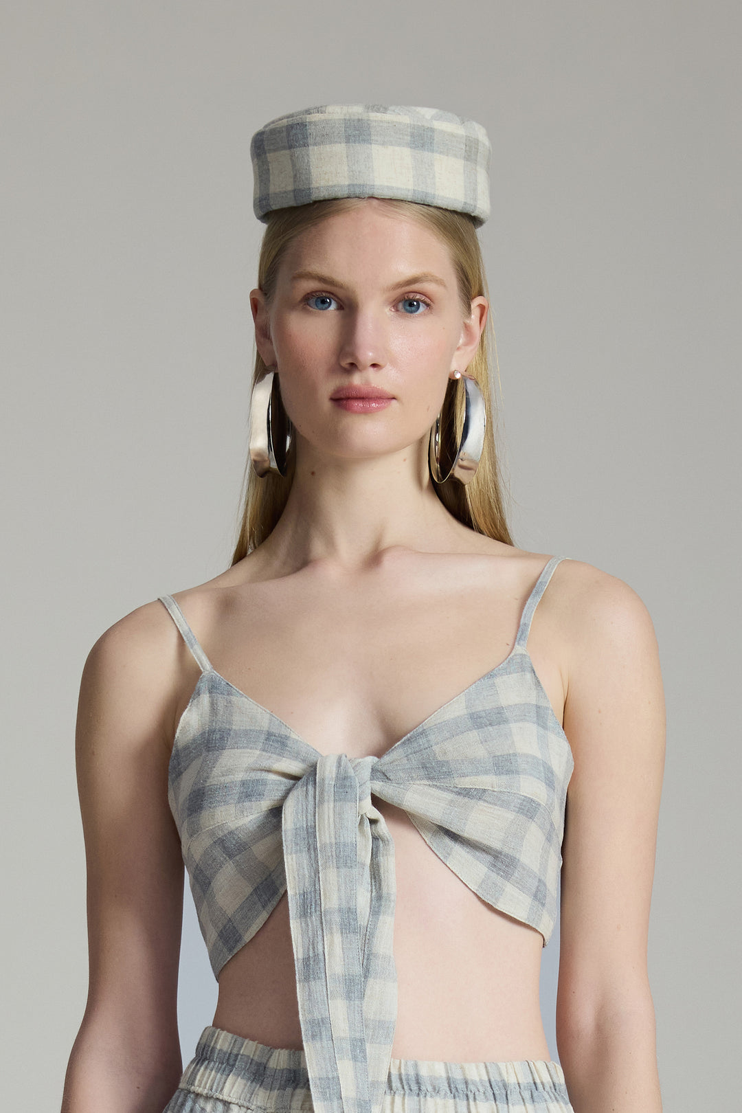 Plaid Pillbox Hat