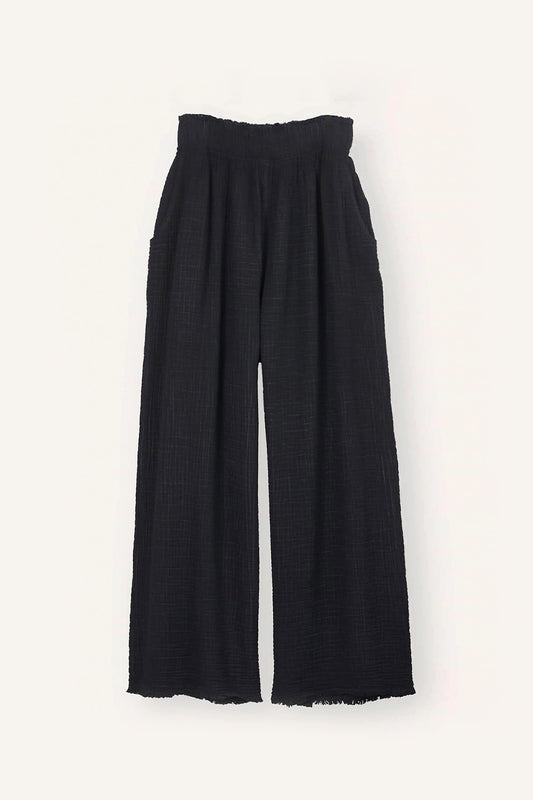 Crinkle Black Palazzo Pants