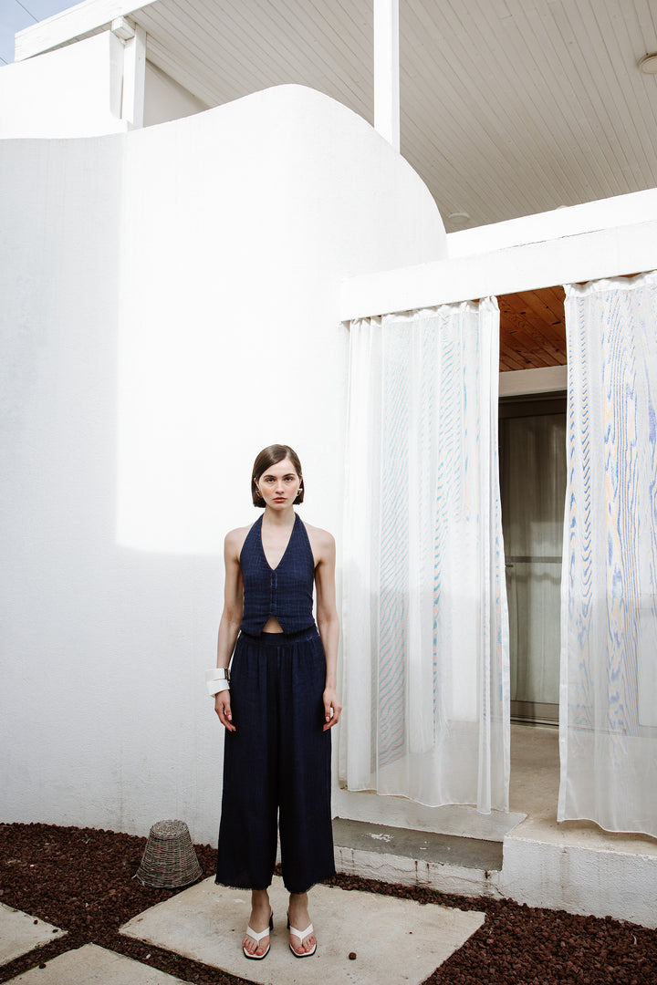 Linen Navy Pants