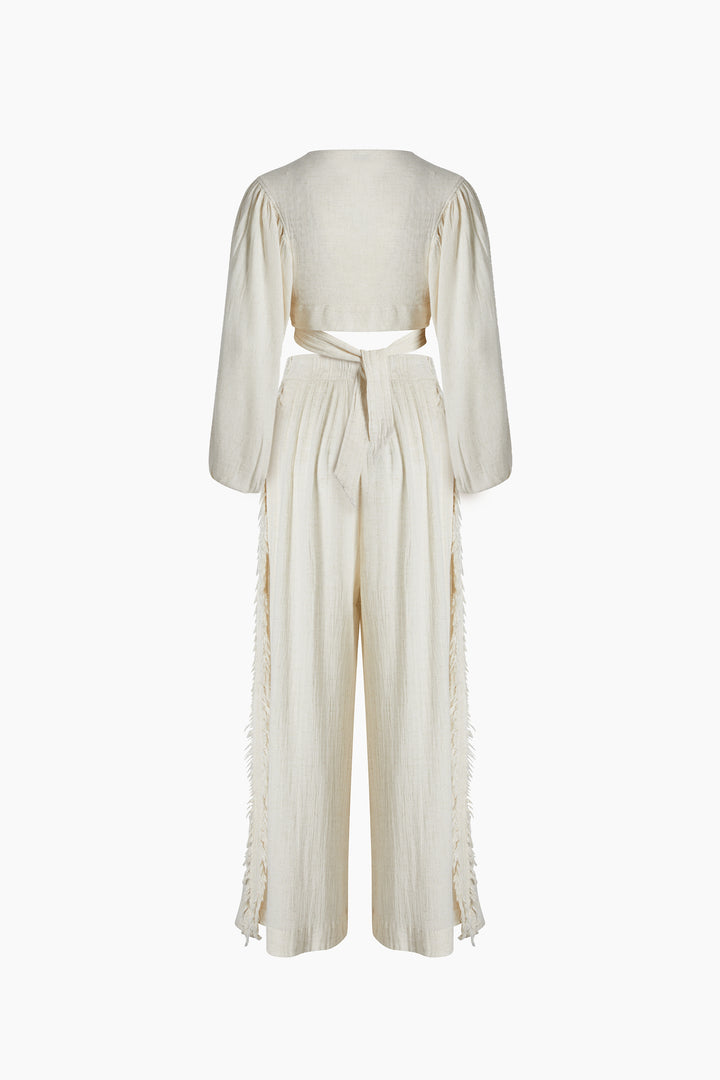 Crinkle Linen Pants Set
