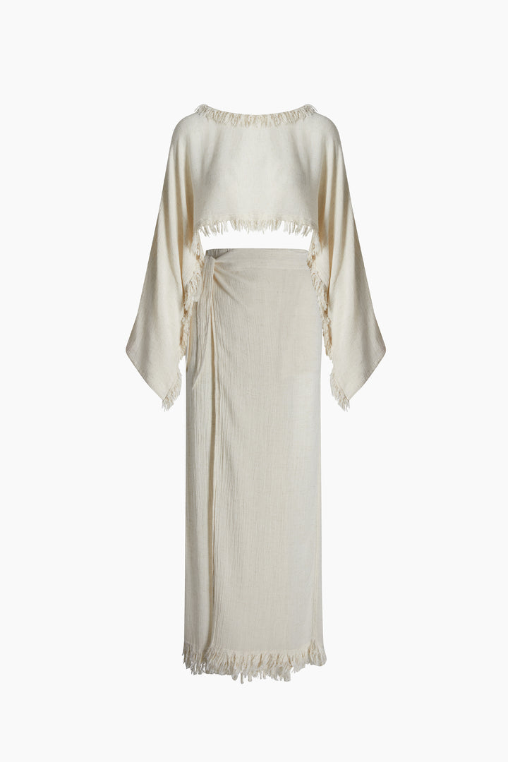 Crinkle Linen Skirt Set