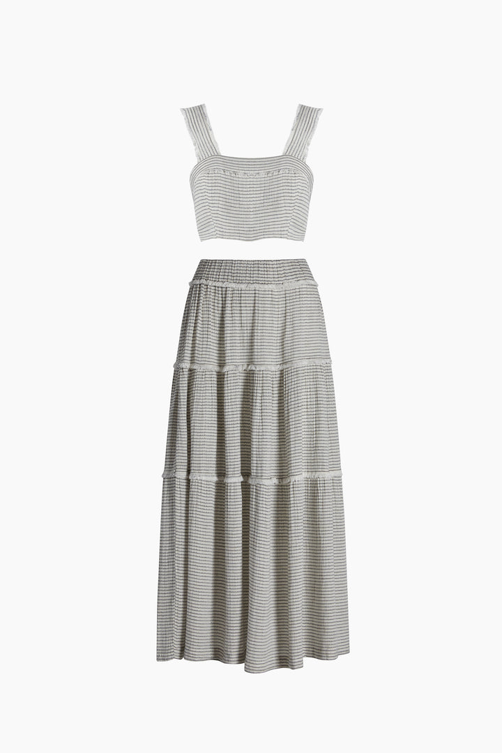Striped Lyocell Skirt Set