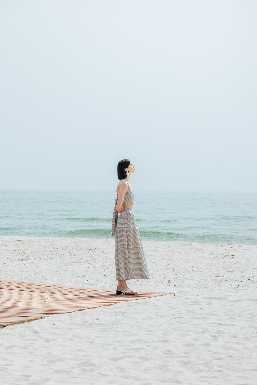 Striped Lyocell Skirt Set