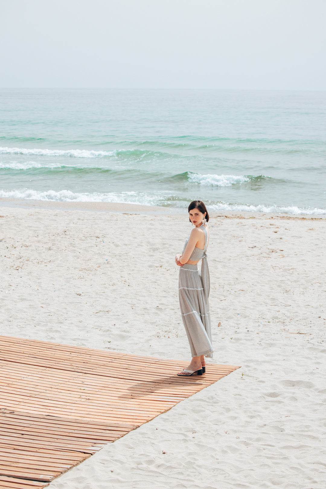 Striped Lyocell Skirt Set