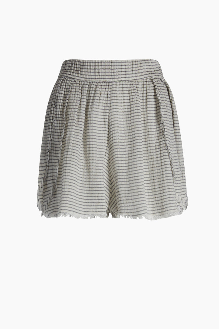 Striped Lyocell Mini Shorts