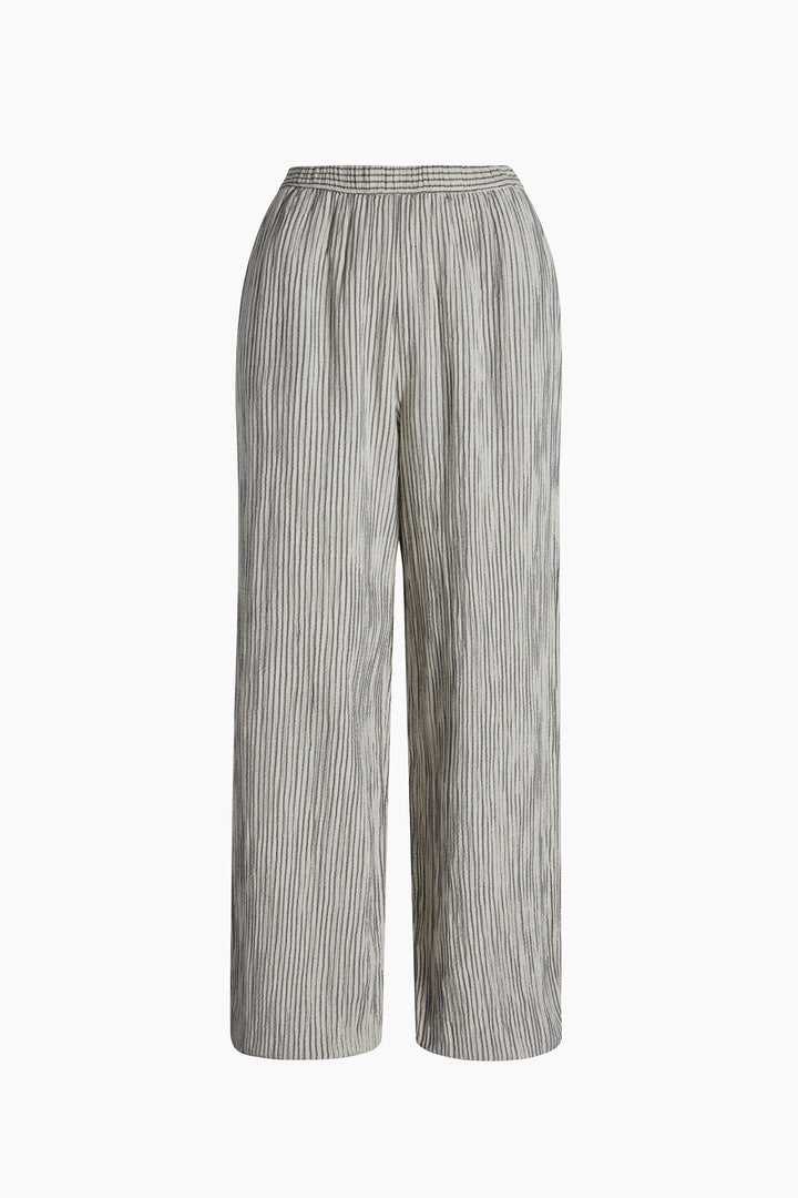 Striped Linen Jogger Pants
