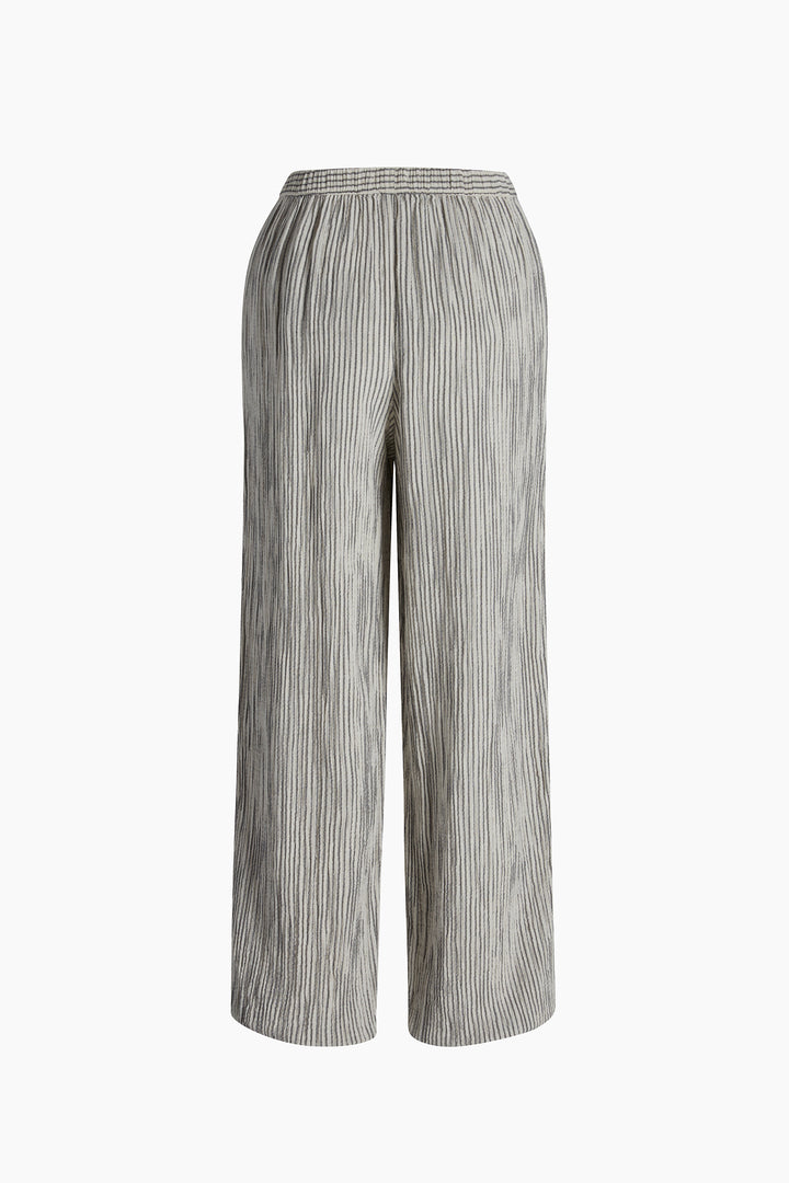 Striped Linen Jogger Pants