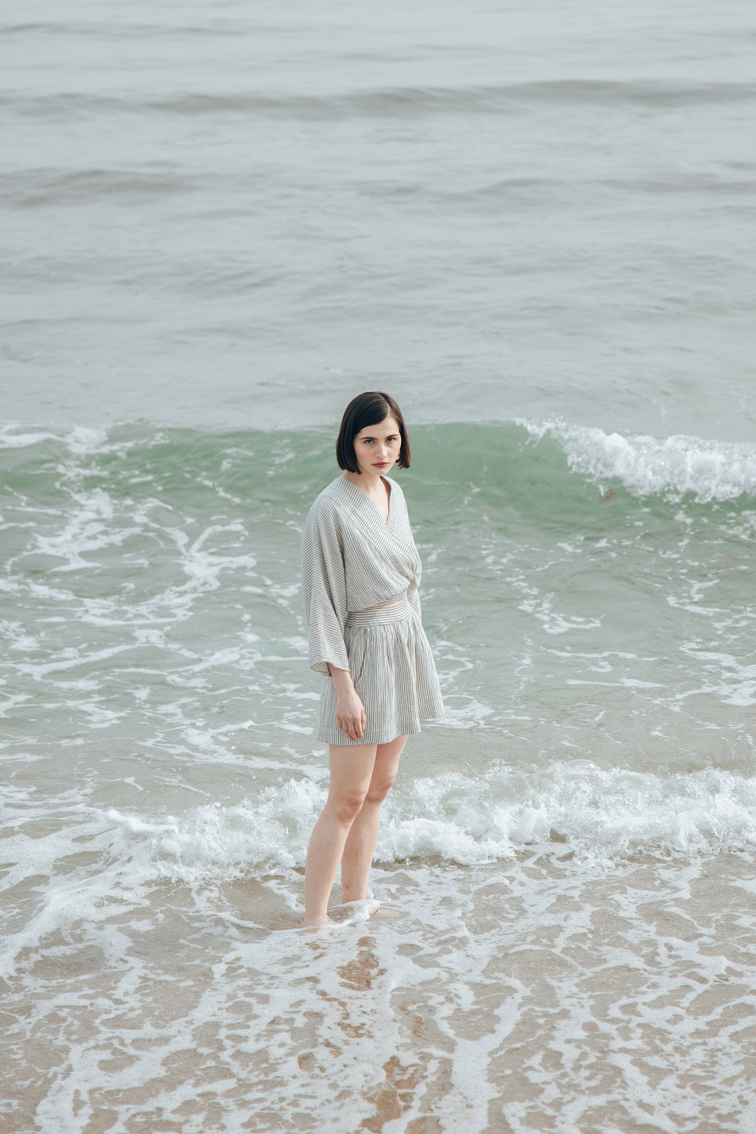 Striped Linen Shorts