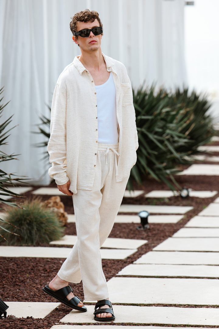 Men's Linen Straight Pants