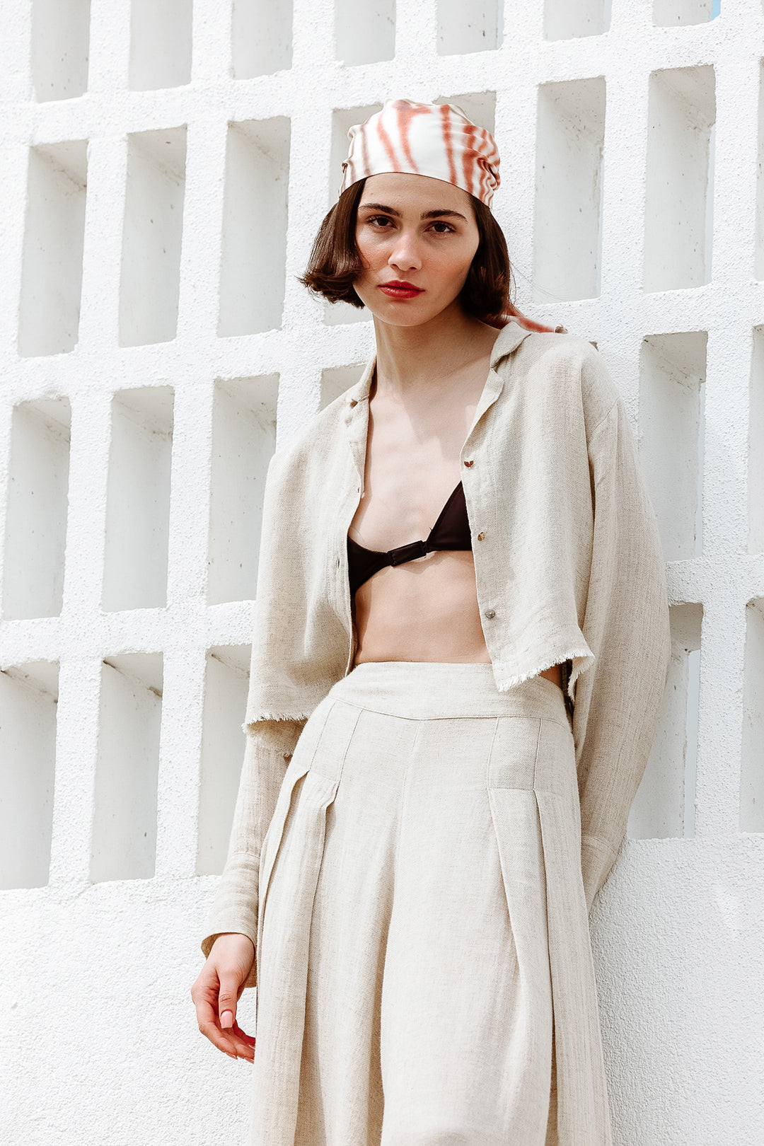 Linen Crop Shirt