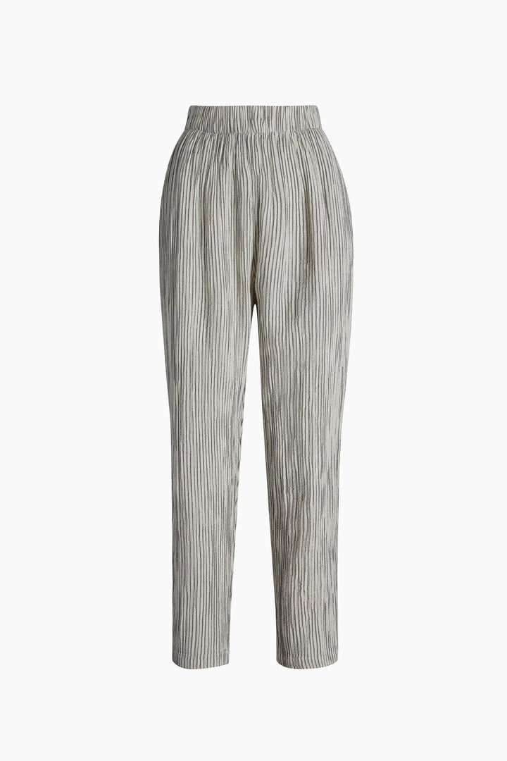 Striped Linen Slouchy Pants