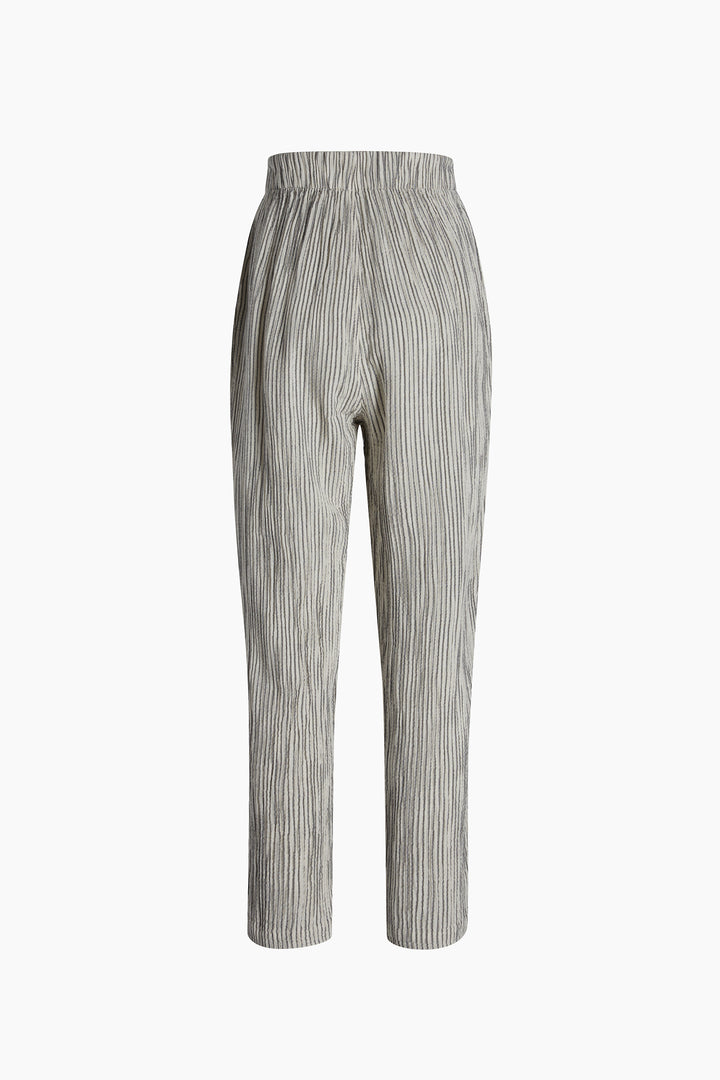 Striped Linen Slouchy Pants