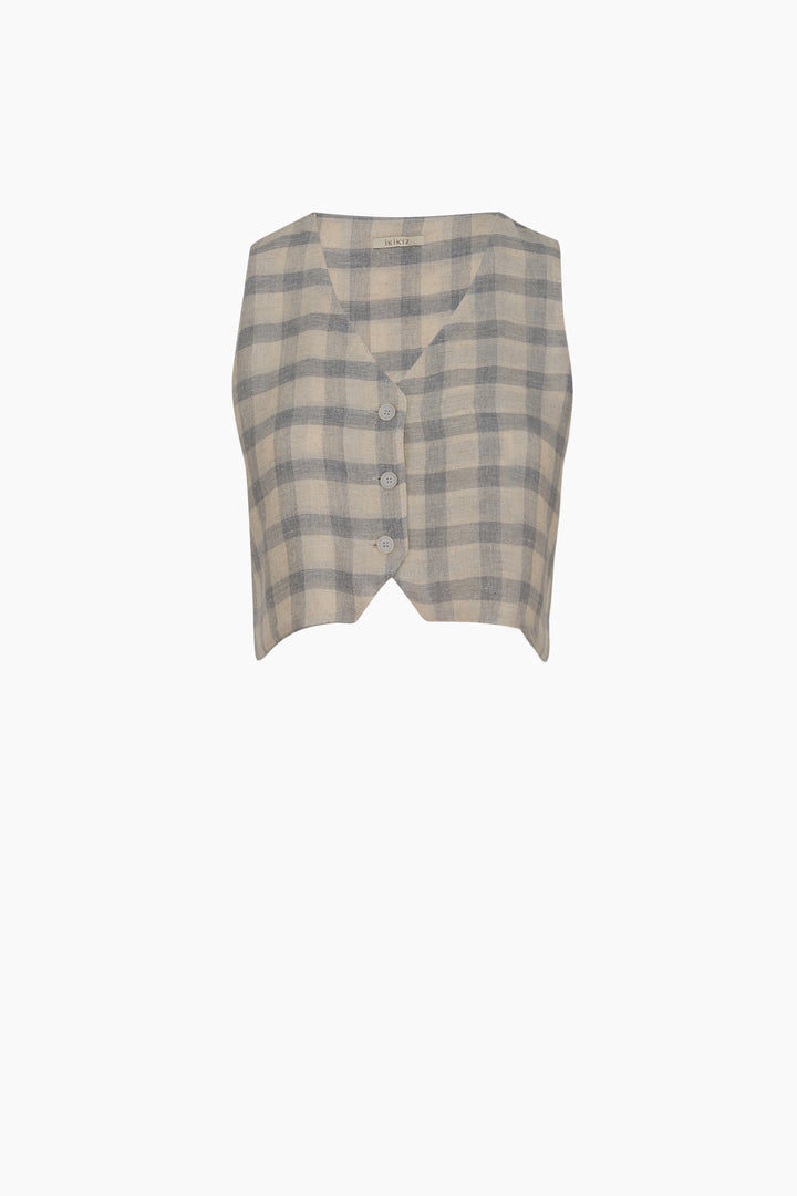 Grey Plaid Waistcoat