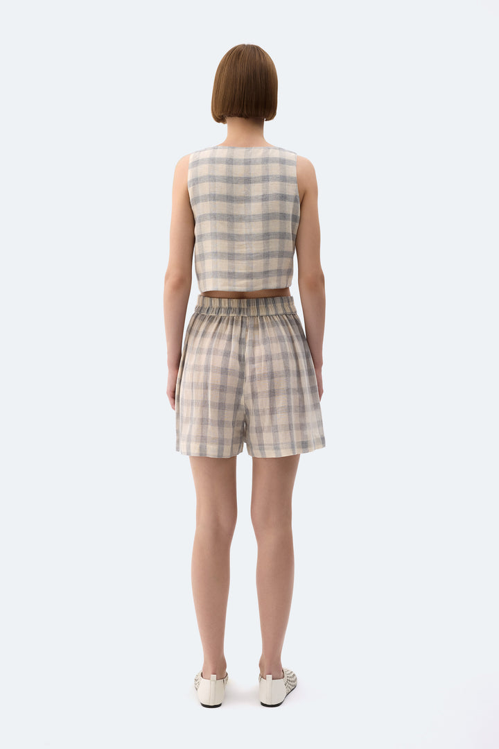 Grey Plaid Shorts