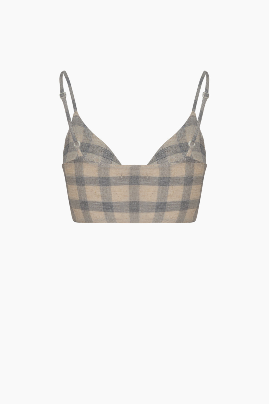 Grey Plaid Bra