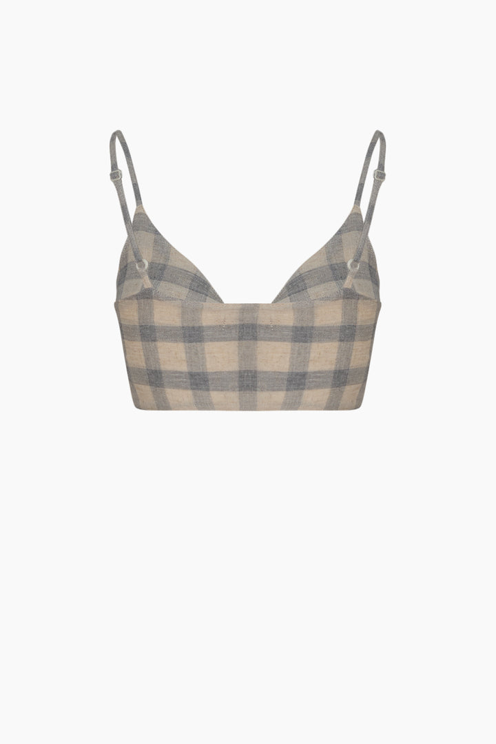 Grey Plaid Bra