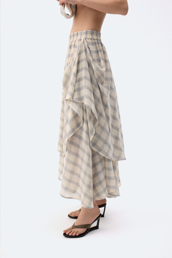 Grey Plaid Skirt