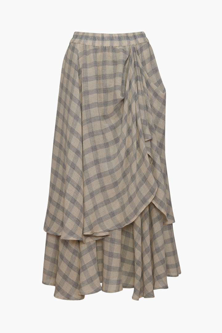 Grey Plaid Skirt