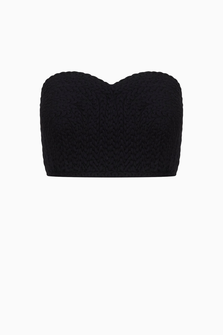 Black Linen Textured Top