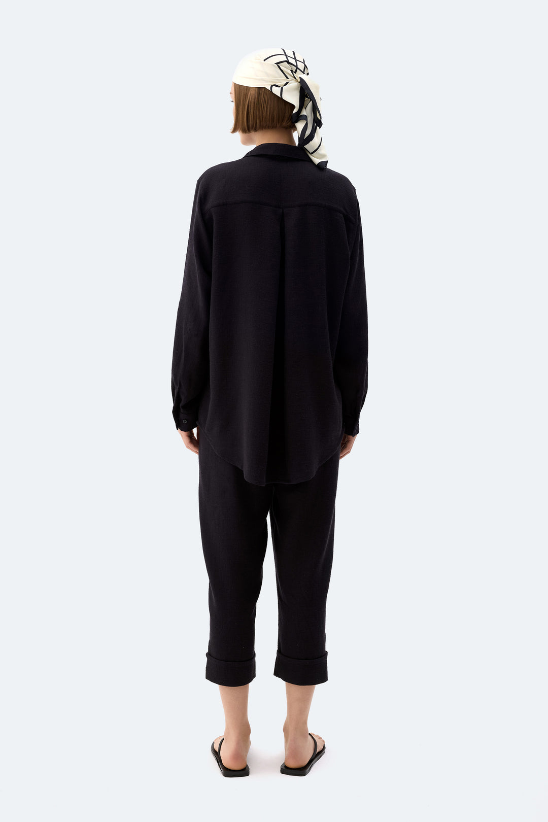 Black Linen Oversized Shirt