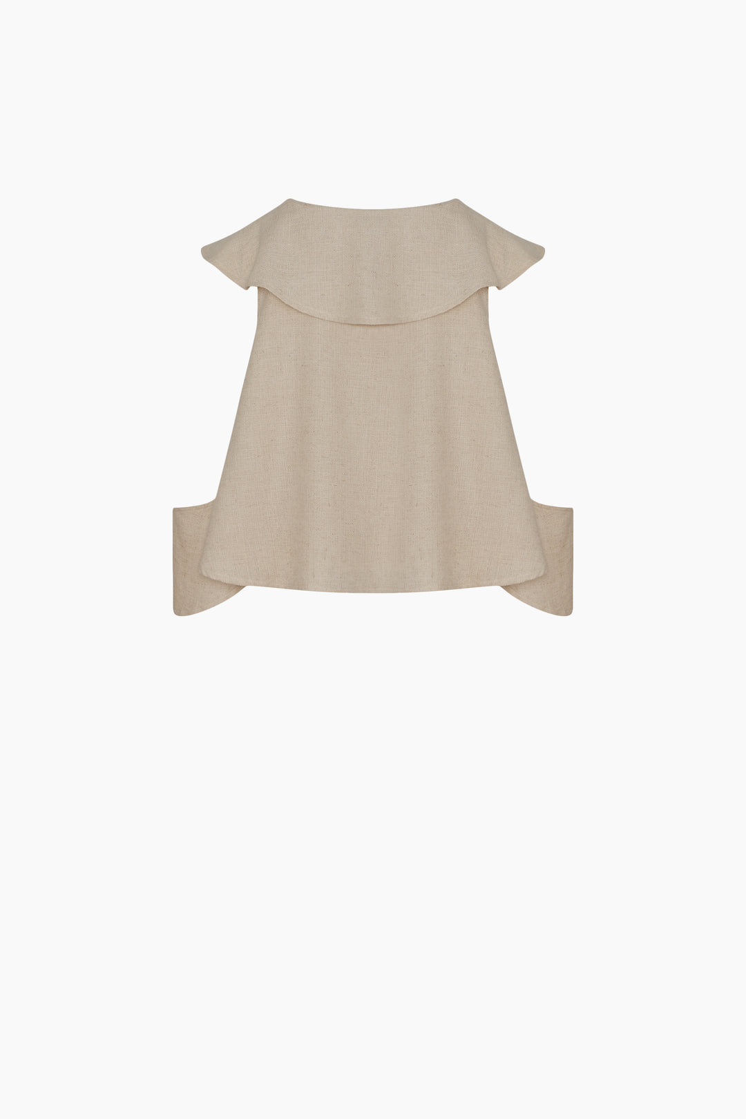 Natural Linen Ruffled Blouse
