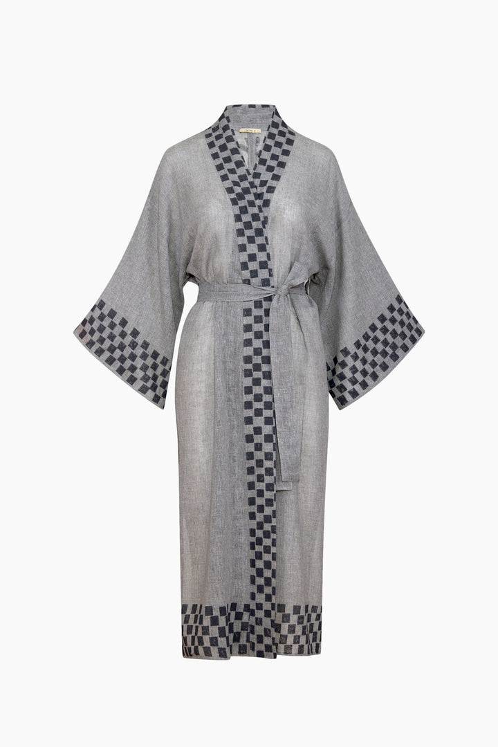 Grey Checkered Kimono