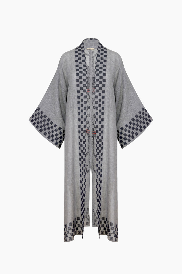 Grey Checkered Kimono