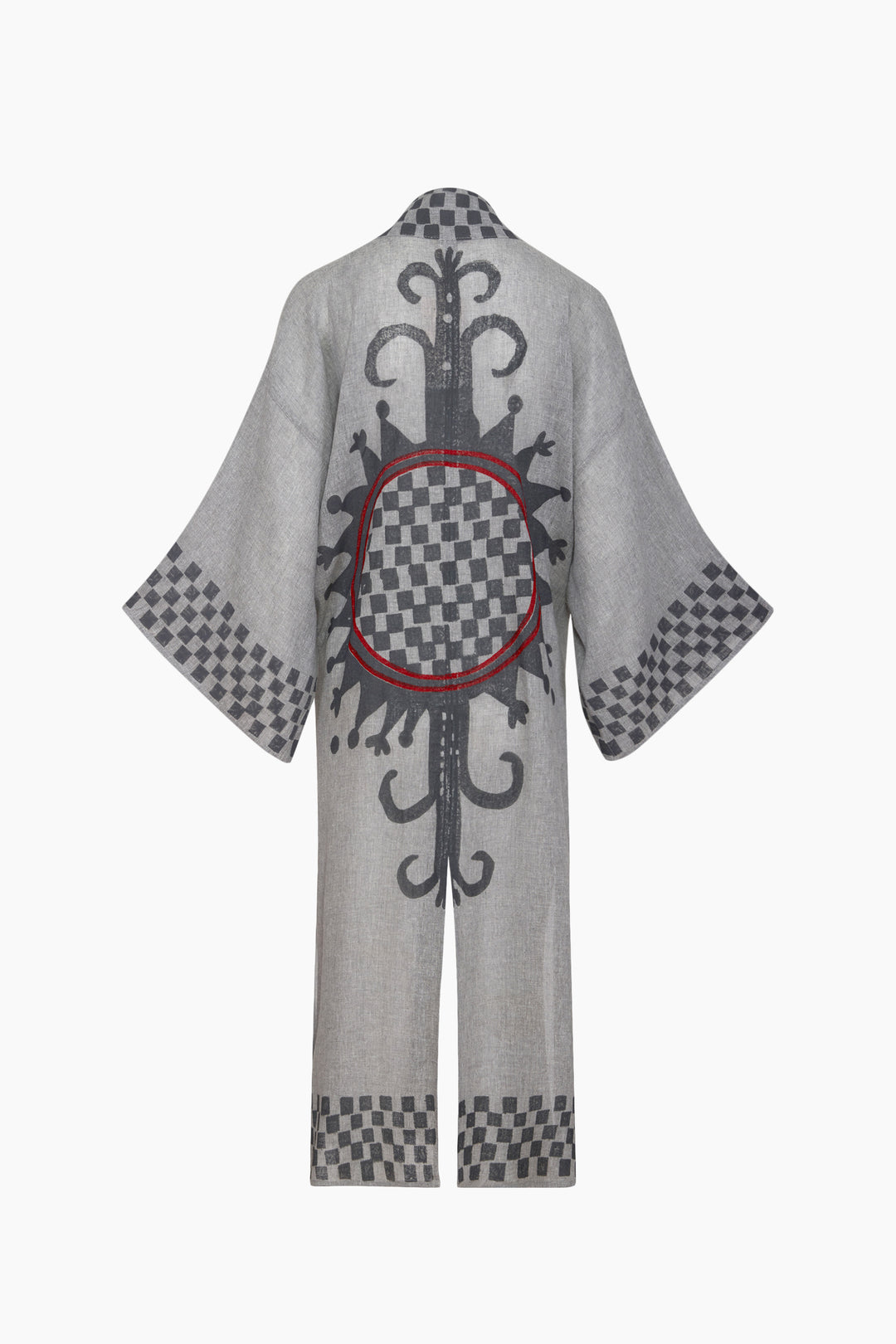 Grey Checkered Kimono