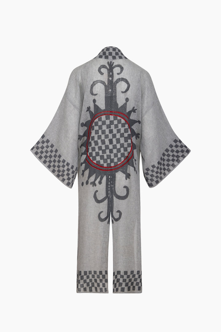 Grey Checkered Kimono