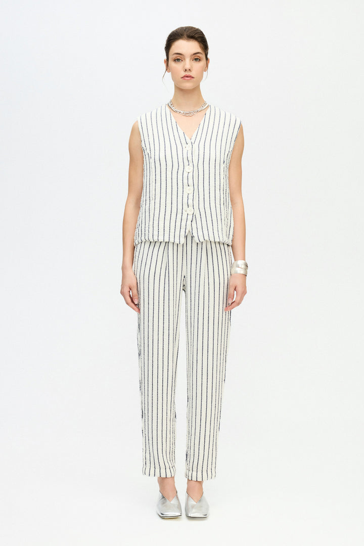 Striped Textured Slouchy Pants