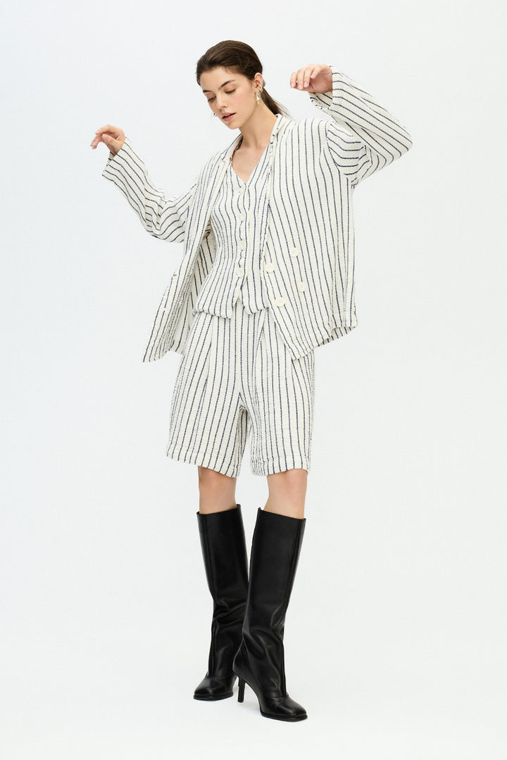 Striped Textured Shorts