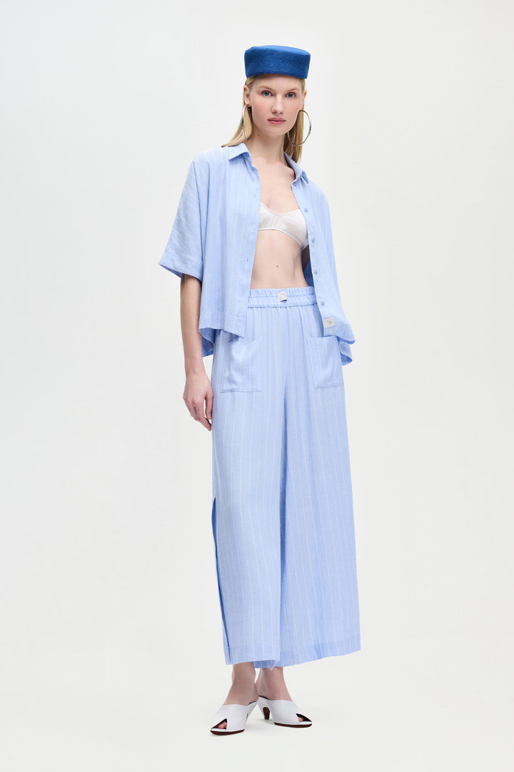 Striped Linen Blend Pants