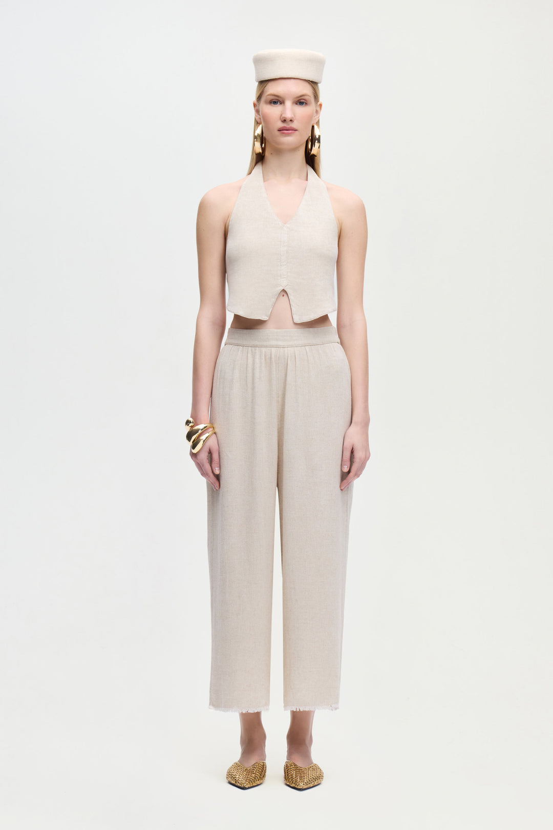 Linen Natural  Waistcoat