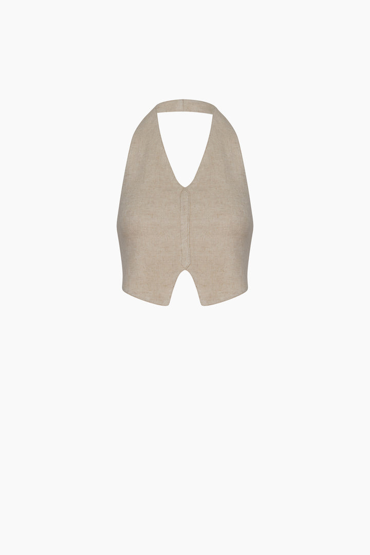 Linen Natural  Waistcoat