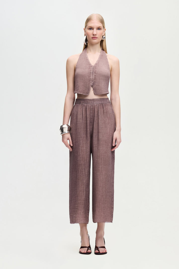 Linen Brown  Waistcoat