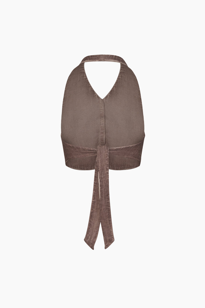 Linen Brown  Waistcoat