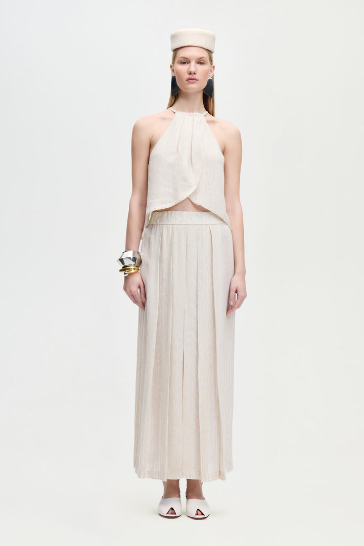 Natural Pleated Skirt
