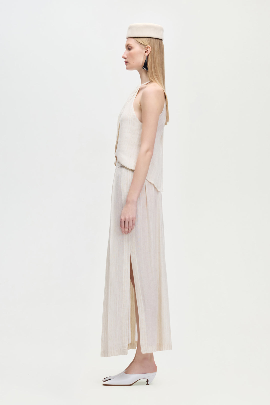 Natural Pleated Skirt