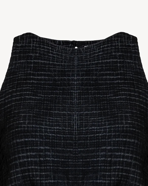 Crinkle Black Tank Top