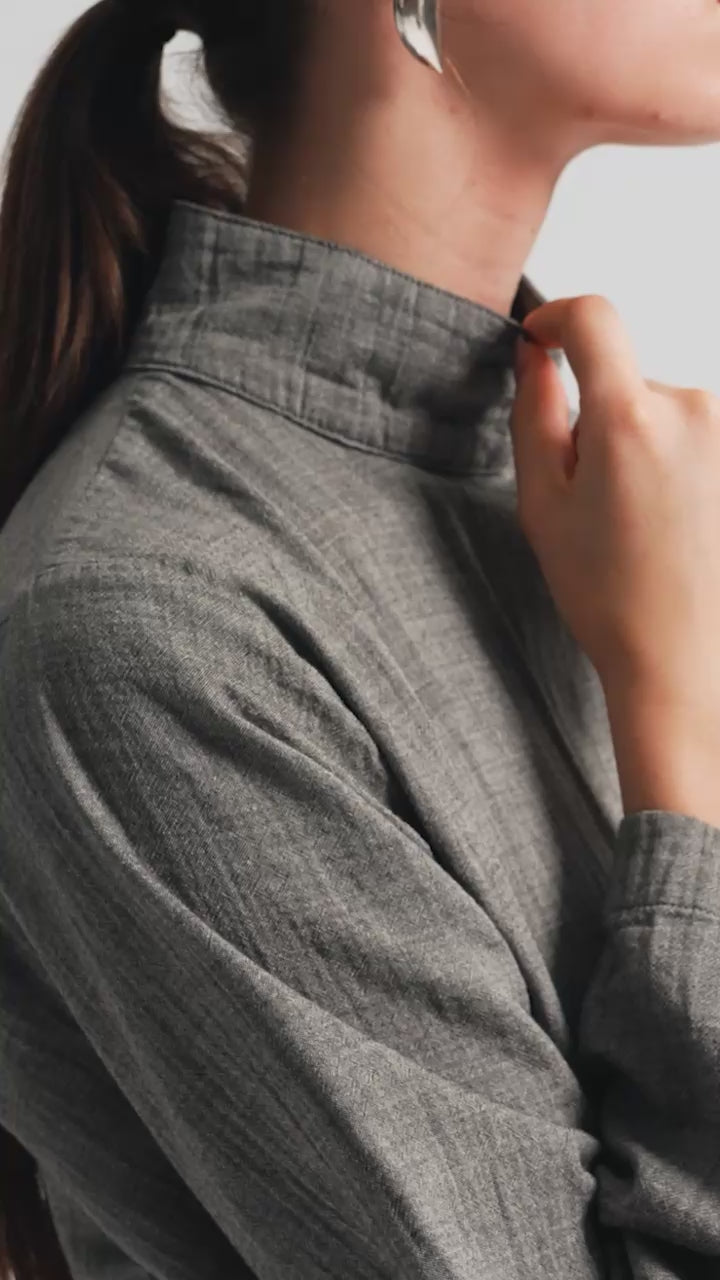 Grey High Neck Dress