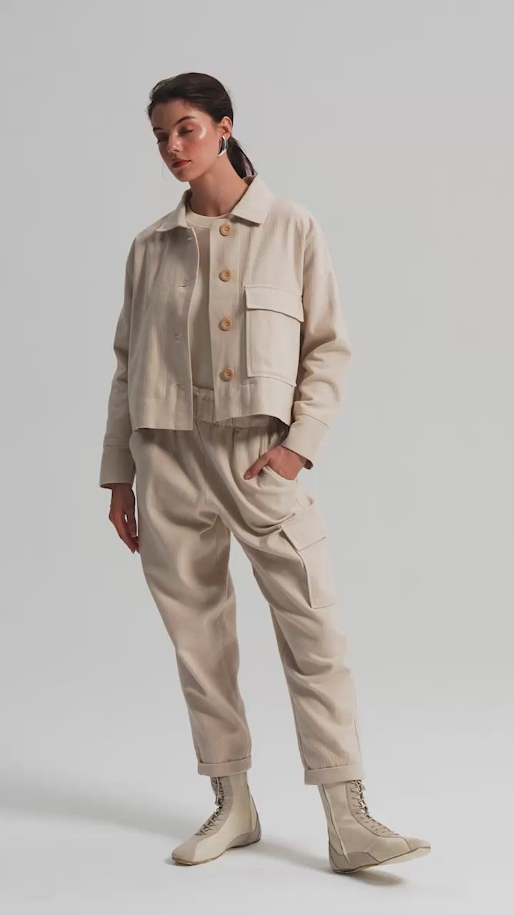 Herringbone Cargo Pants