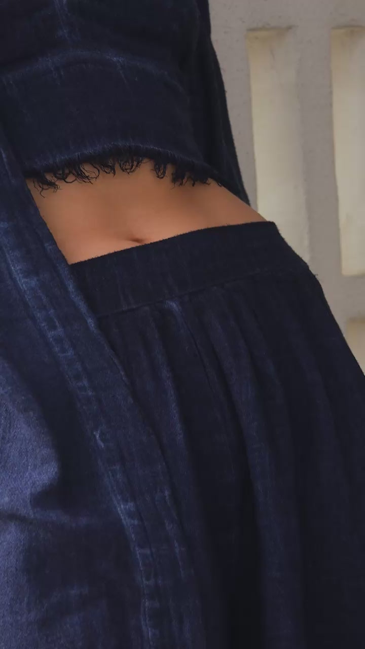 شورت كتان كحلي