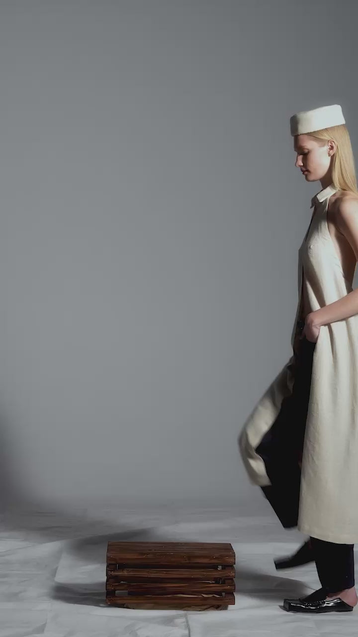 Natural Linen Shirt Dress